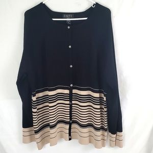 Finity Women 2X Button Down Sweater